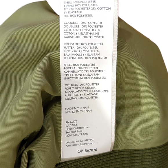 Anthropologie Pilcro Quilted Mixed-Media Bomber Jacket in Moss Green 2X NWT - Picture 10 of 10